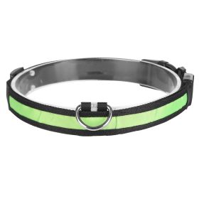 LED Dog Collar USB Rechargeable Adjustable Dog Safety Collar Night Safety Flashing Luminous Light up Collar (Option: l_green)